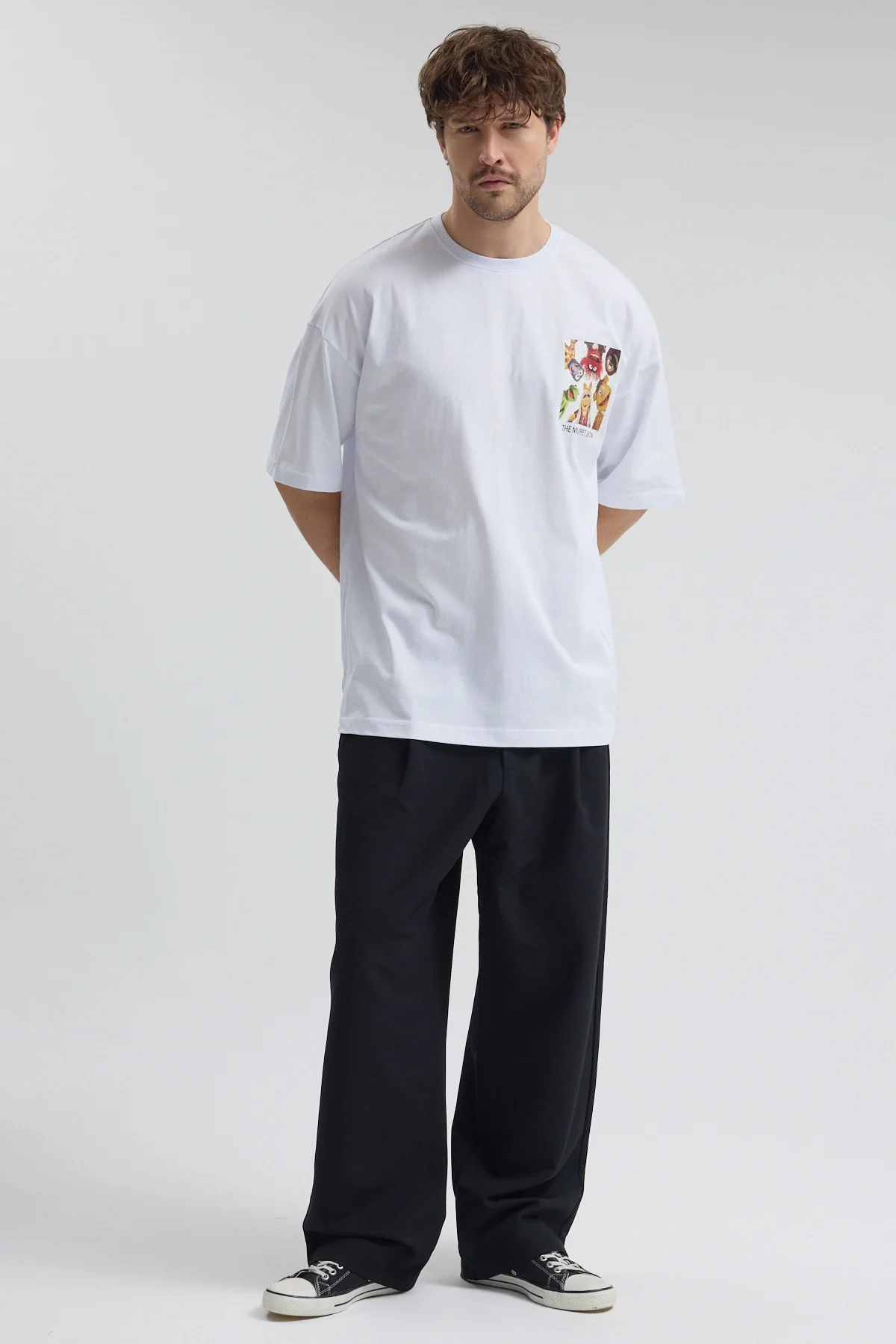 Erkek Relaxed 007 Beyaz T-Shirt