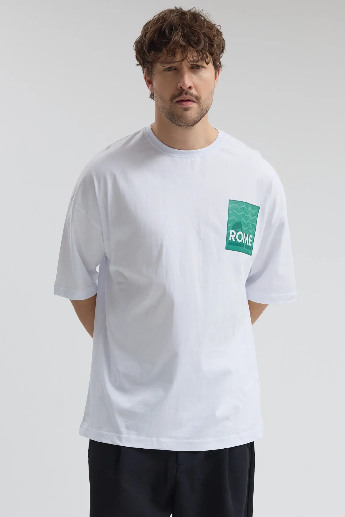 Erkek Relaxed 008 Beyaz T-Shirt