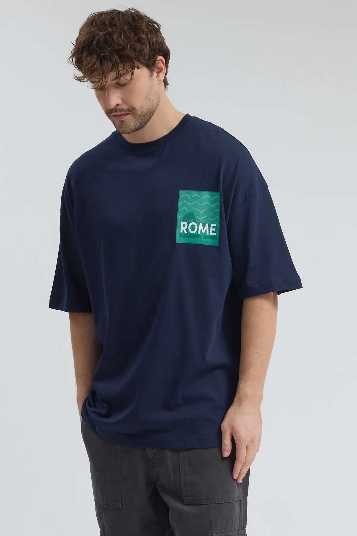 Erkek Relaxed 008 Lacivert T-Shirt