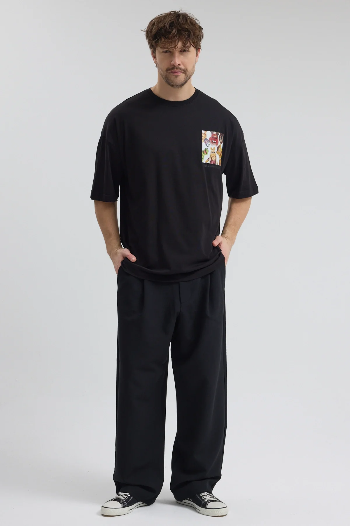 Erkek Relaxed 007 Siyah T-Shirt