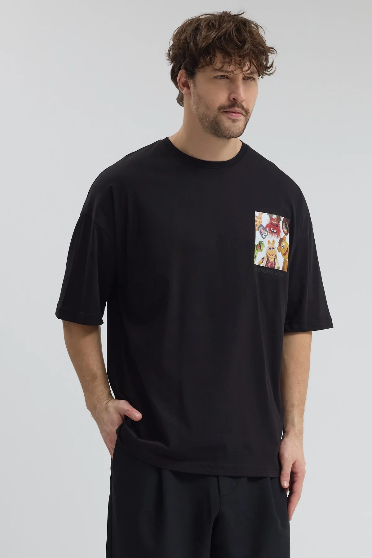 Erkek Relaxed 007 Siyah T-Shirt