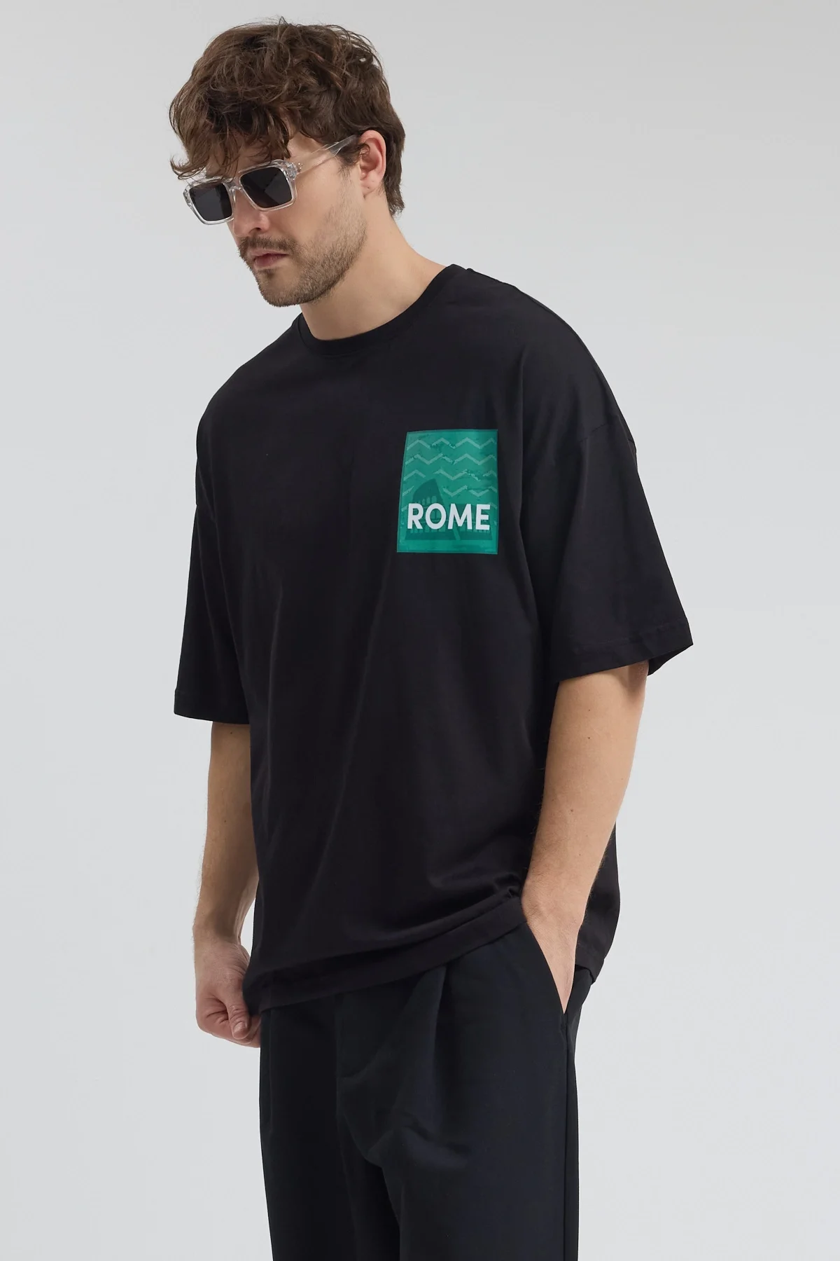 Erkek Relaxed 008 Siyah T-Shirt