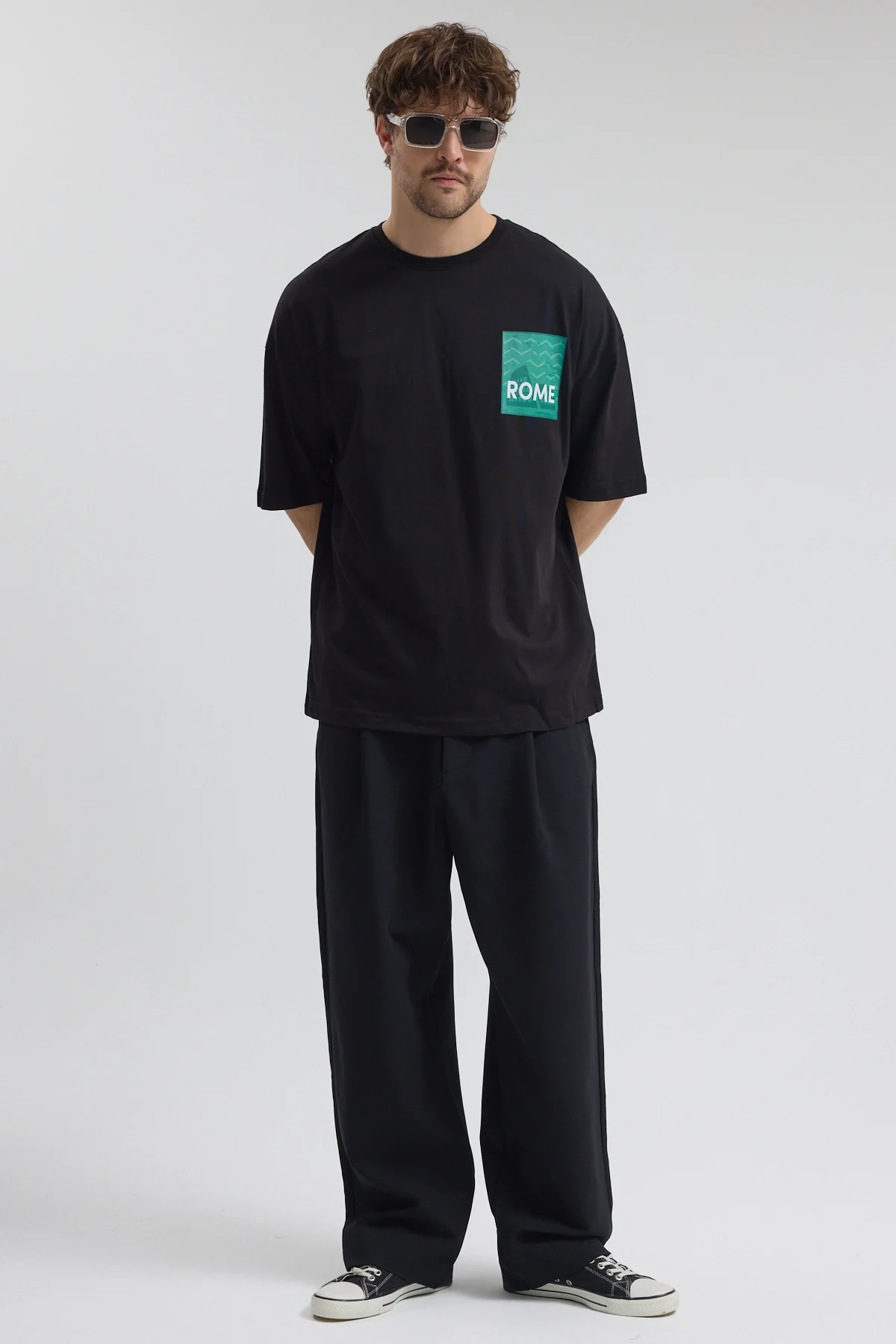 Erkek Relaxed 008 Siyah T-Shirt