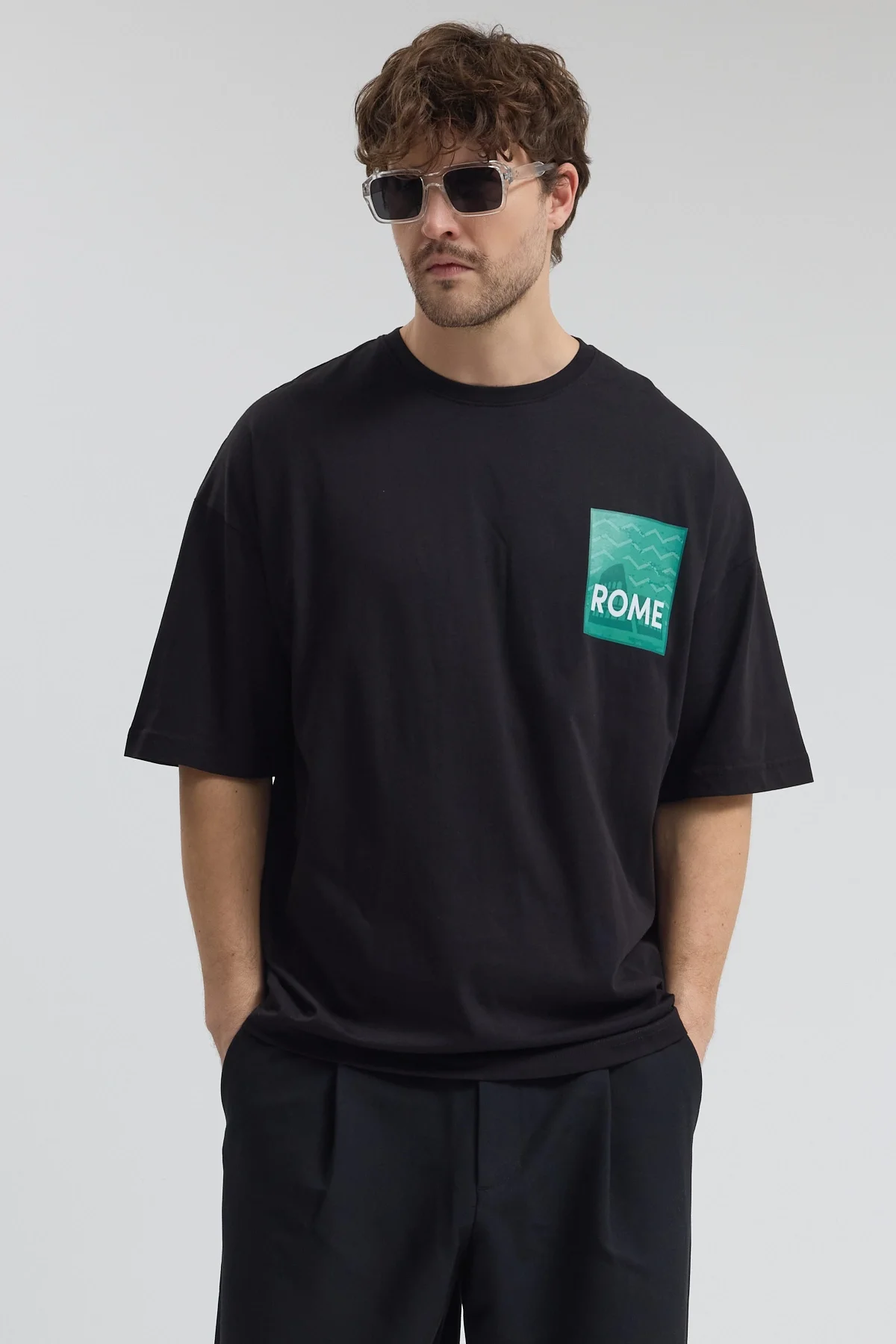 Erkek Relaxed 008 Siyah T-Shirt
