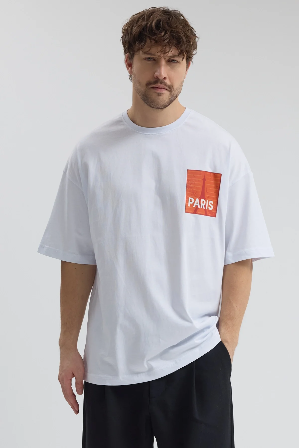 Erkek Relaxed 009 Beyaz T-Shirt