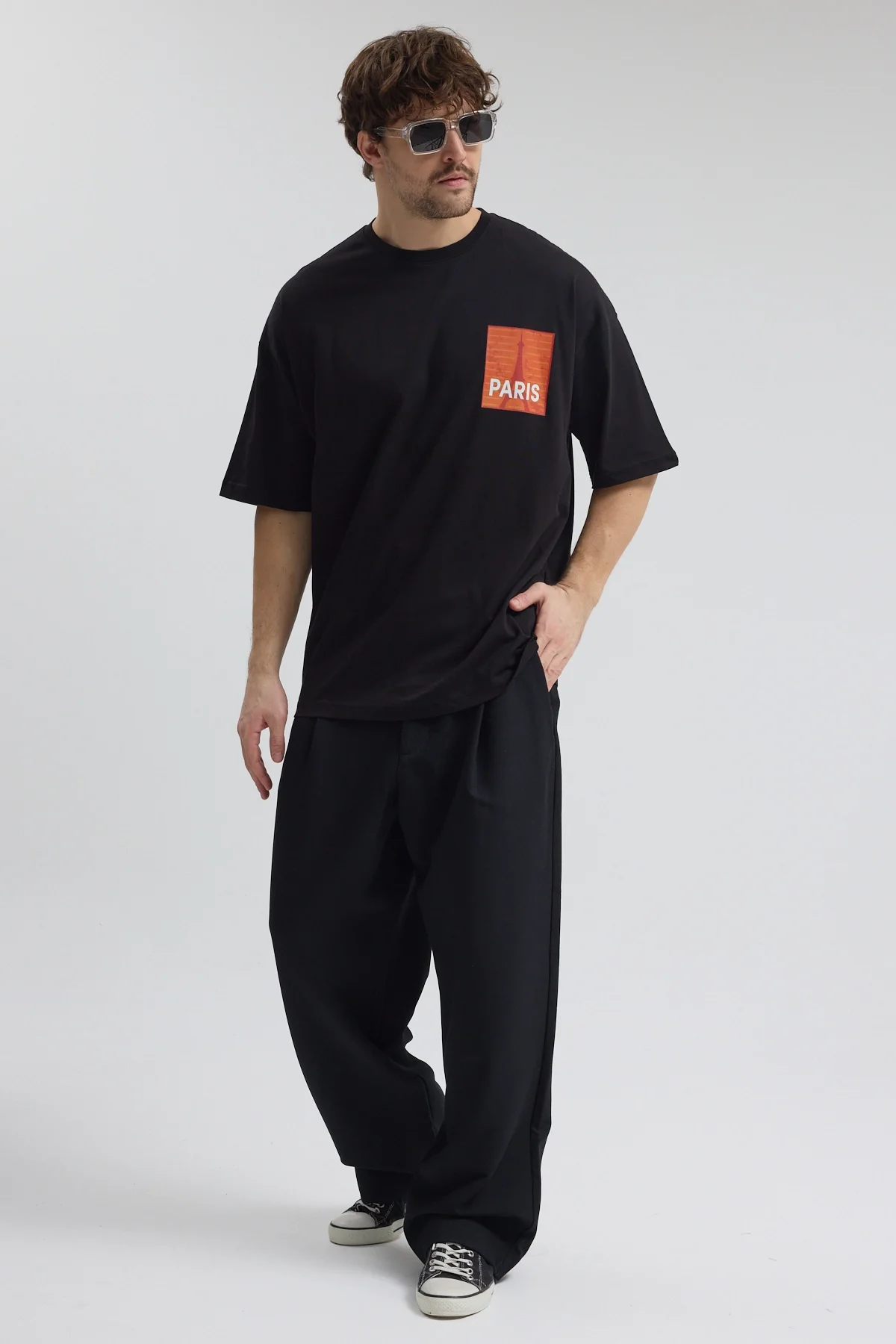 Erkek Relaxed 009 Siyah T-Shirt