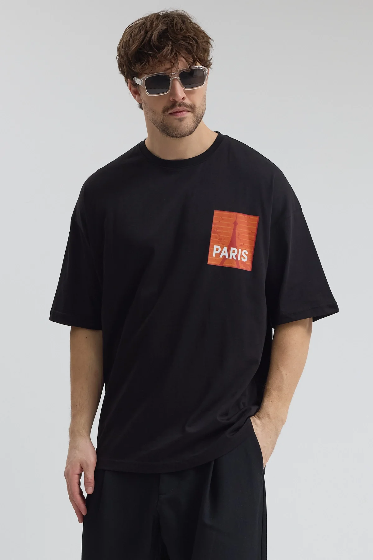 Erkek Relaxed 009 Siyah T-Shirt