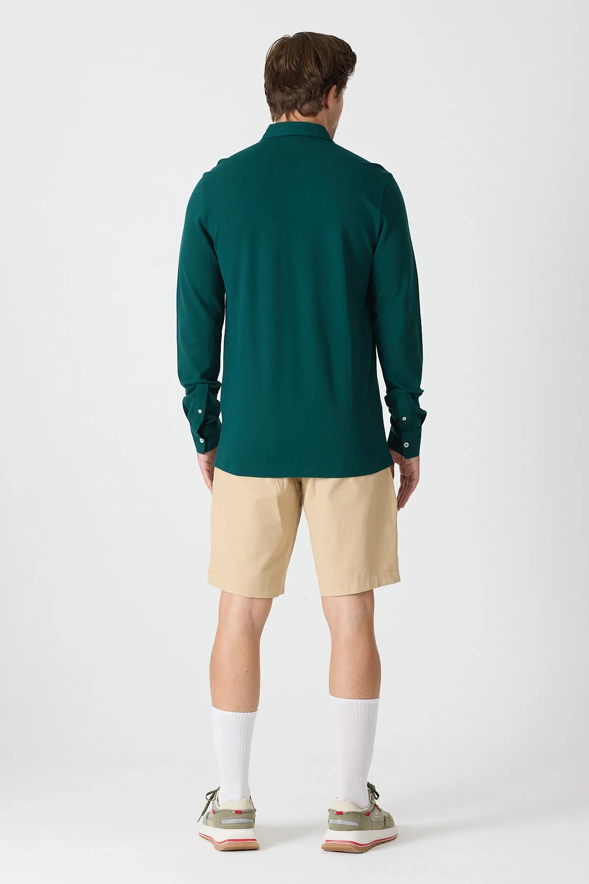 Erkek Uzun Kollu Polo Yaka Comfort Sweatshirt - Nefti