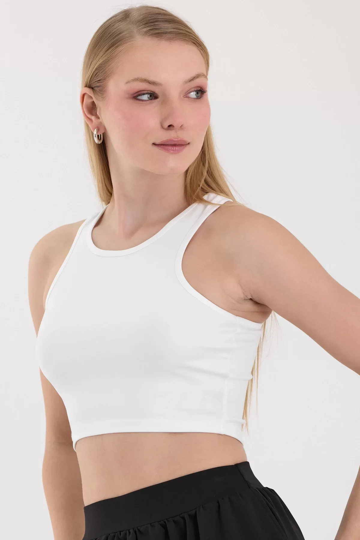 Kadın Beyaz Spor Crop Top BLZ-00188