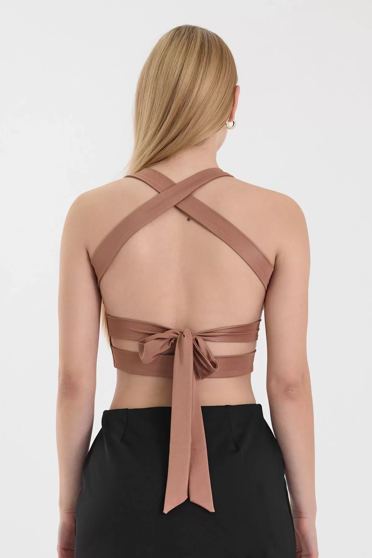 Kadın Camel Sırt Detaylı Crop Top BLZ-00099