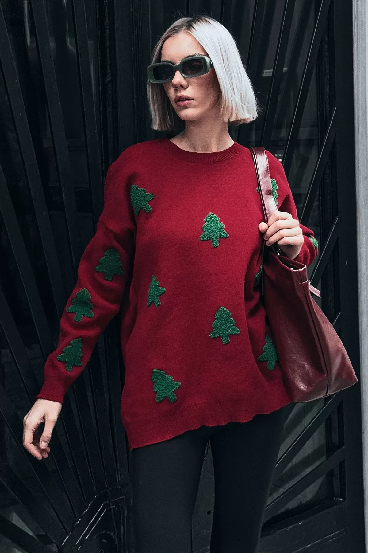 Kadın Nakış Detaylı Triko Kazak T3155