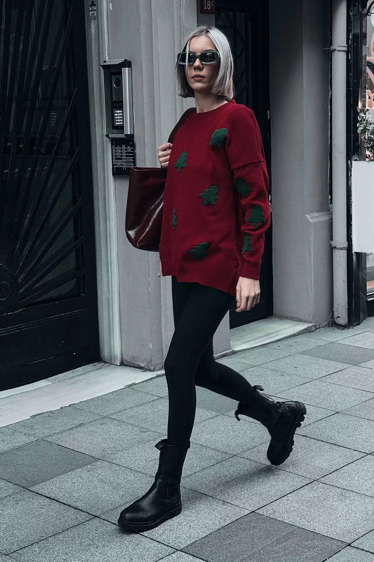 Kadın Nakış Detaylı Triko Kazak T3155