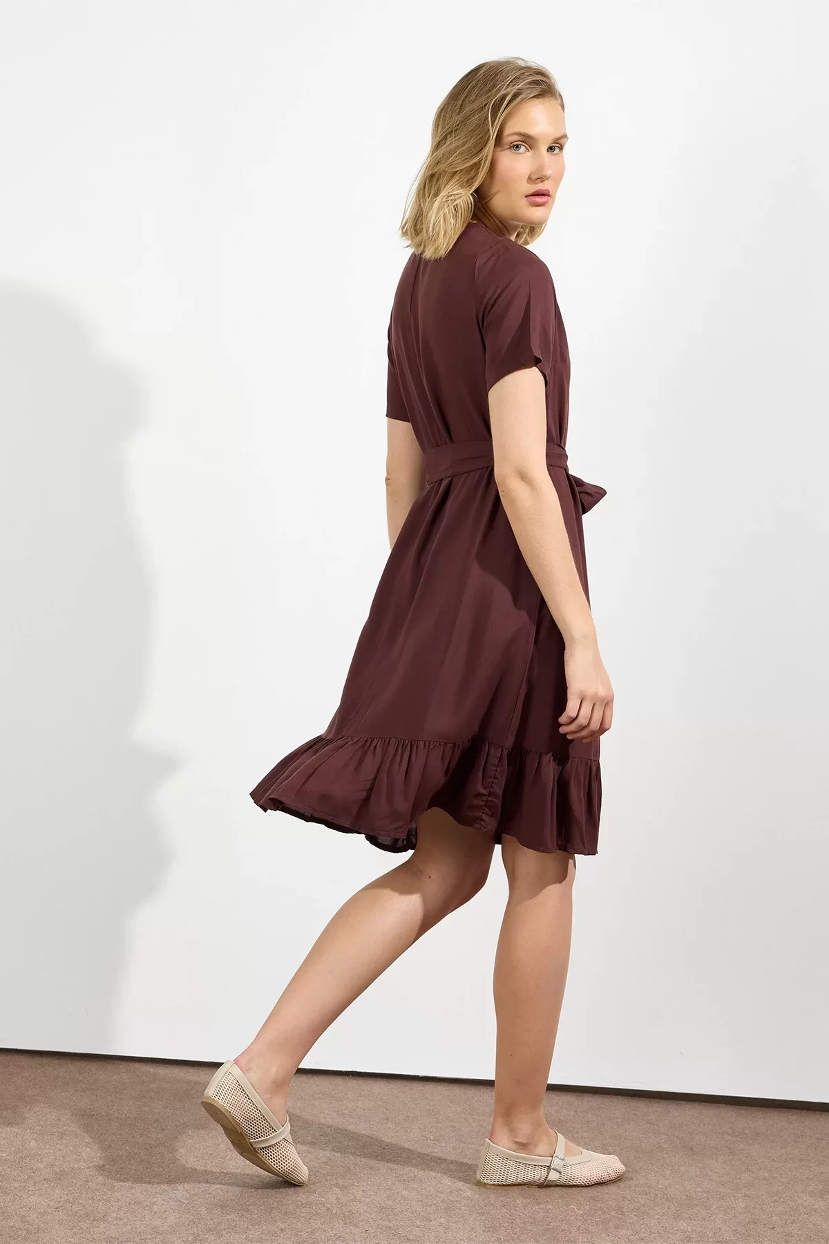 Kadın Önden Düğme Detaylı Yazlık Midi Elbise 4437/105