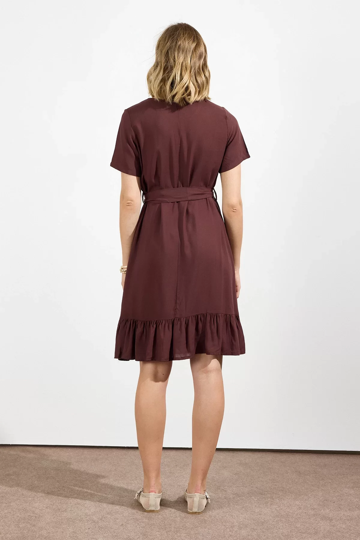 Kadın Önden Düğme Detaylı Yazlık Midi Elbise 4437/105