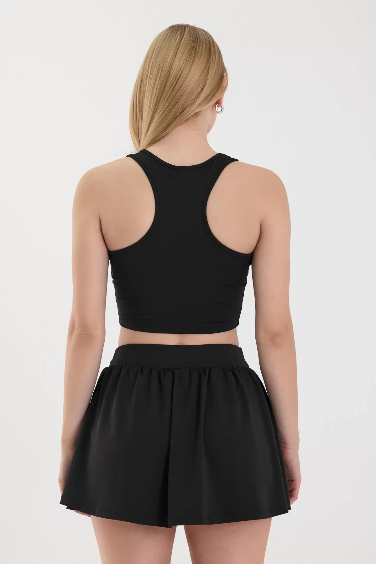 Kadın Siyah Spor Crop Top BLZ-00188