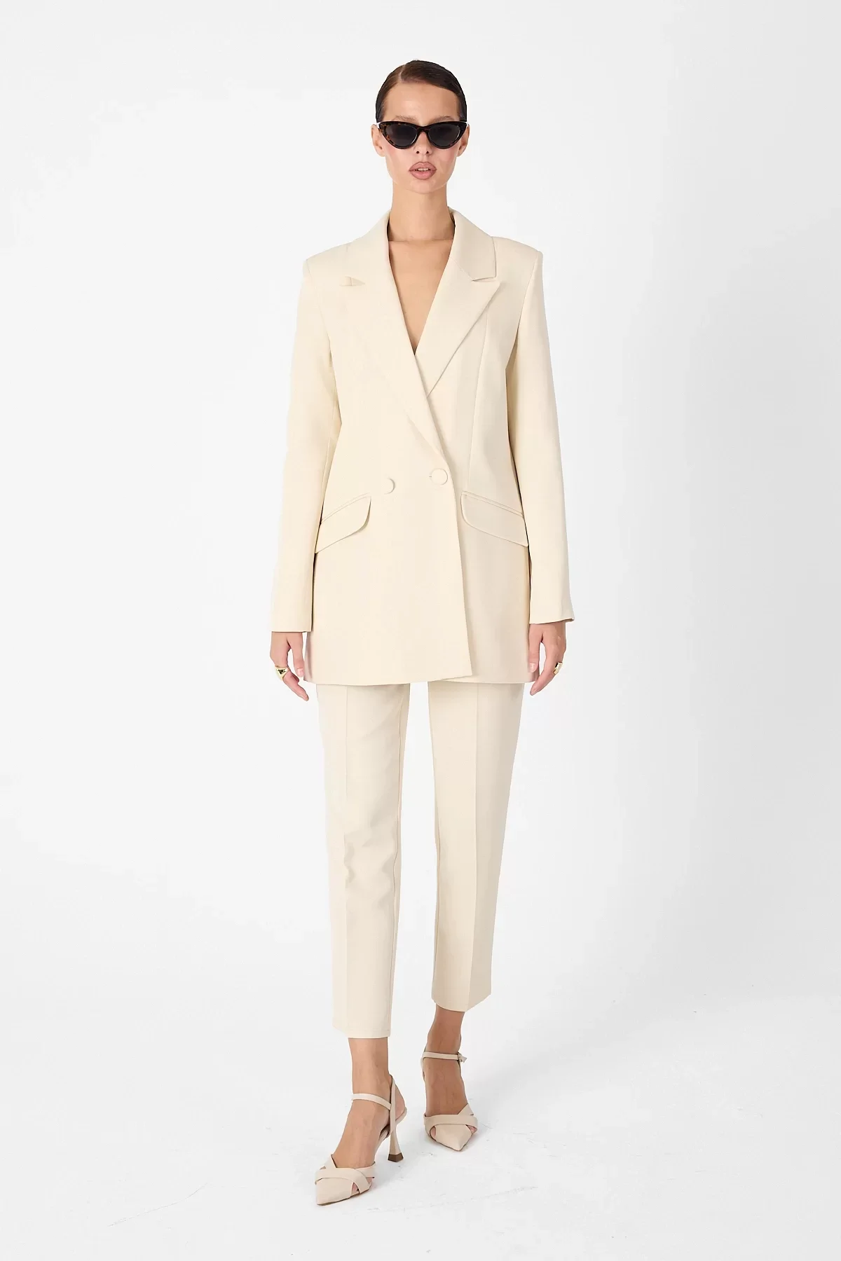 Oversize Blazer & Yüksek Bel Pantolon Takım