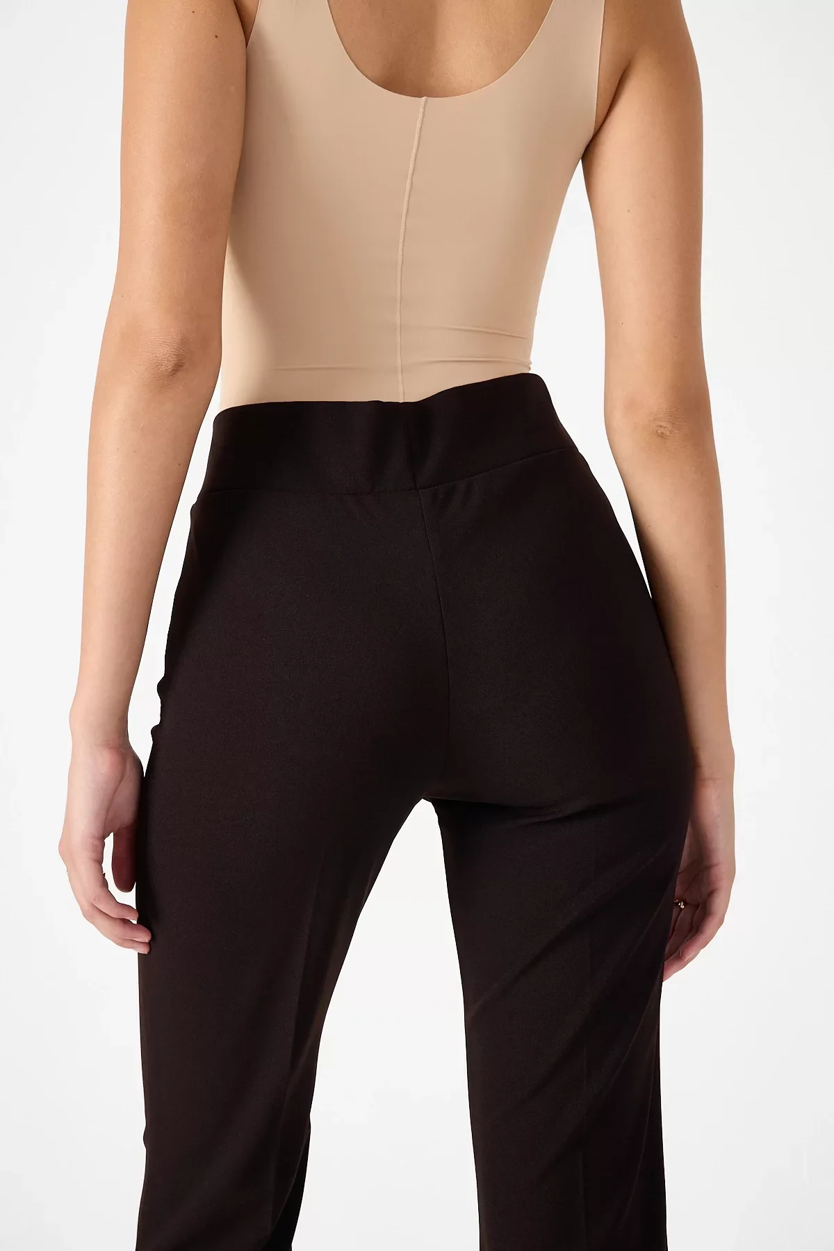 Yüksek Bel İspanyol Paça Krep Kumaş Pantolon