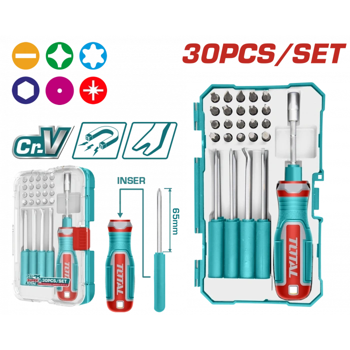 30 PARÇA BİTS UÇLU TORNAVİDA SETİ