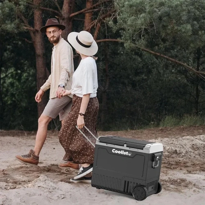 Coolist CLK65W 12/24Volt 220Volt 65 Litre Çift Bölmeli Tekerlekli Outdoor Kompresörlü Oto Buzdolabı/Dondurucu