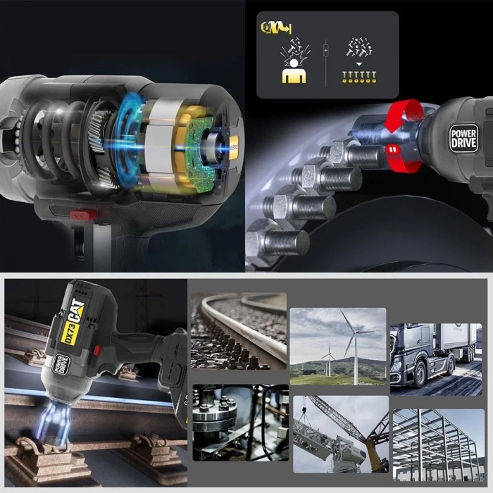 CAT DX73B 18Volt 1700/2100Nm Kömürsüz Profesyonel Şarjlı Somun Sıkma (Akü Dahil Değildir)