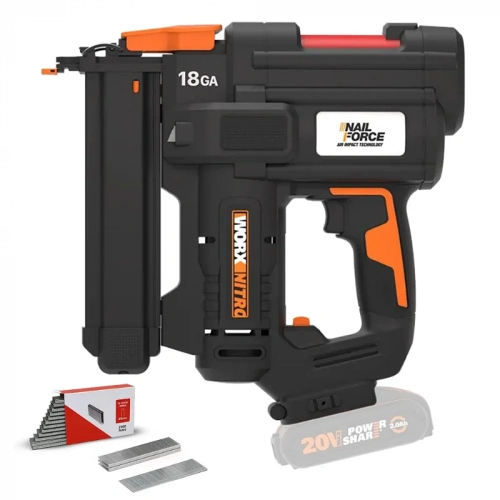 WORX WX844.9 20Volt 16-40mm Profesyonel Şarjlı Zımba Makinesi + 2700 Adet Yedek Zımba (Akü Dahil Değildir)