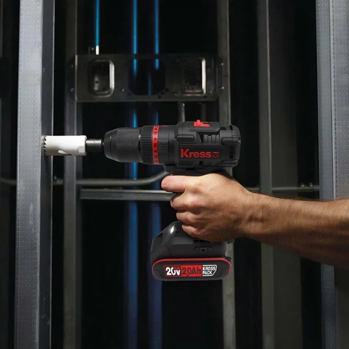 Kress KUC30.1 20Volt/2.0Ah Li-ion 60Nm Çift Akülü Kömürsüz Profesyonel Şarjlı Darbeli Matkap