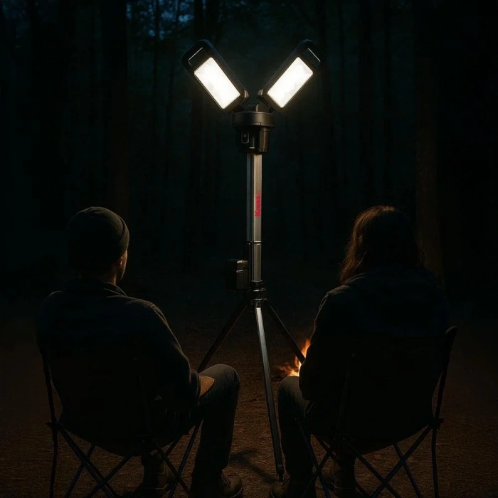 Kress KUF09.9 20Volt 2000/4500 Lümen Profesyonel Kule Tipi Teleskopik Katlanabilir LED Projektör (Akü Dahil Değildir)