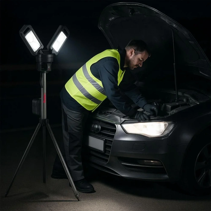 Kress KUF09.9 20Volt 2000/4500 Lümen Profesyonel Kule Tipi Teleskopik Katlanabilir LED Projektör (Akü Dahil Değildir)