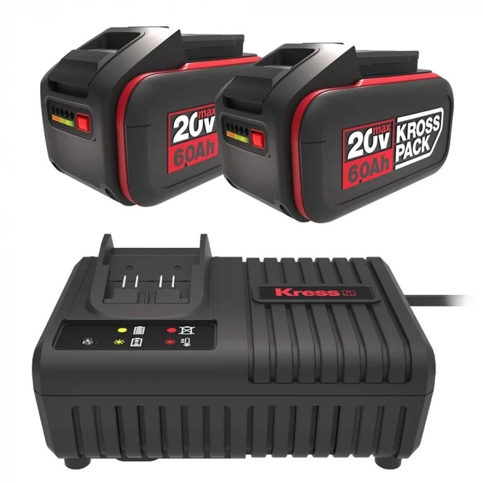 Kress KAD22 20Volt 6.0Ah Kross Pack Li-ion Çift Akü ve Akü Şarj Cihazı