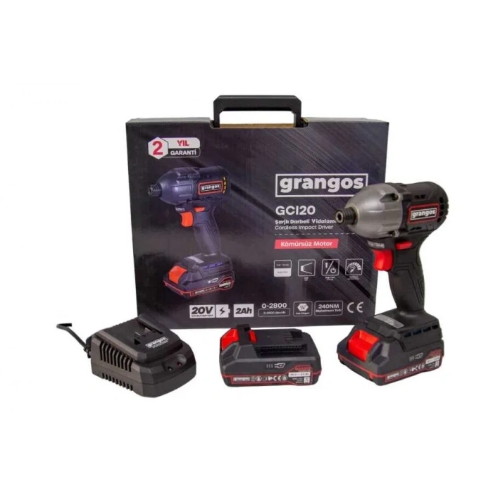 GCI20-T2 20V 2 AH ÇİFT AKÜLÜ TORKLU VİDALAMA 1/4 F HEX 240 NM