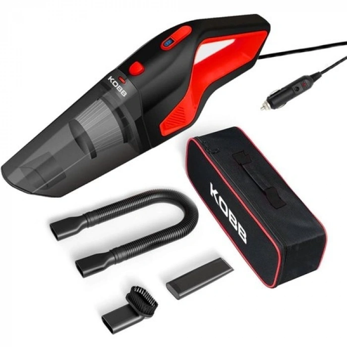 KOBB KBV12 12Volt/120Watt Araç Süpürgesi + 5 Parça Aksesuar Seti + Taşıma Çantası