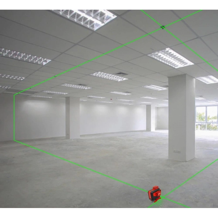 KOBB KBL35GTP Profesyonel Li-ion Şarjlı 4X360⁰ Otomatik Hizalamalı Yeşil Çapraz Çizgi Lazer Distomat+Tripod