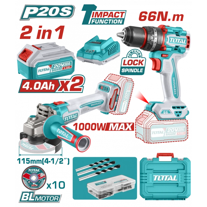 AVANTAJ 2Lİ SET - DARBELİ MATKAP & AKÜLÜ TAŞLAMA 2x4 AH