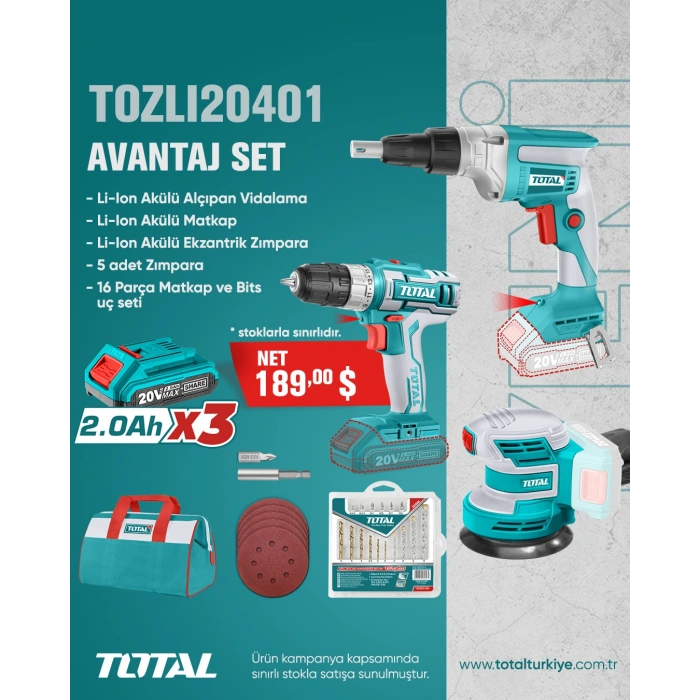 AVANTAJ SET - ALÇIPAN VİDALAMA, MATKAP, ZIMPARA