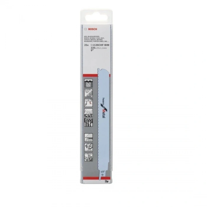Bosch Heavy Serisi Metal için Panter Testere Bıçağı S 1126 CHF - 25li