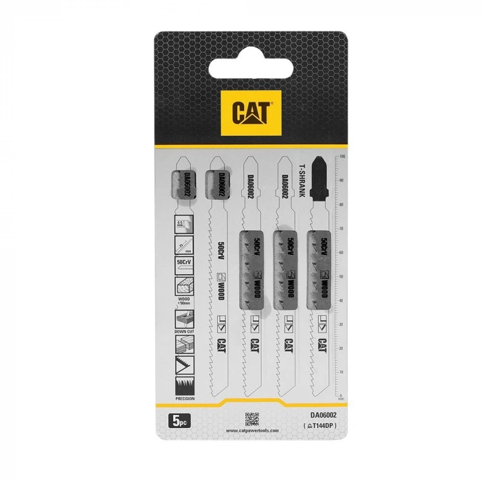 CAT DA06002 5 Parça Profesyonel Ahşap Hızlı/Kaba Kesim Dekupaj Testere Bıçağı, Ucu
