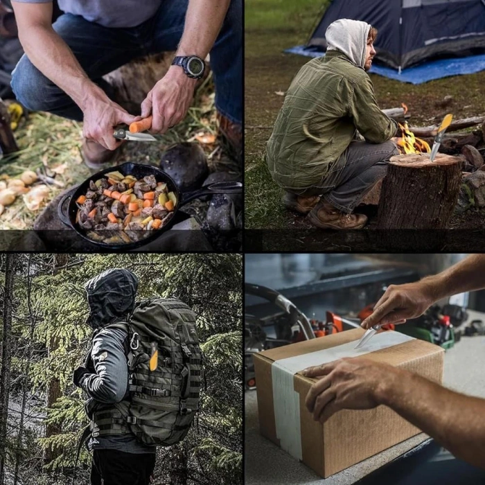 CAT DA980047 Kemer Askı Kancalı Katlanabilir 18CM Paslanmaz Çelik Kamp Çakısı