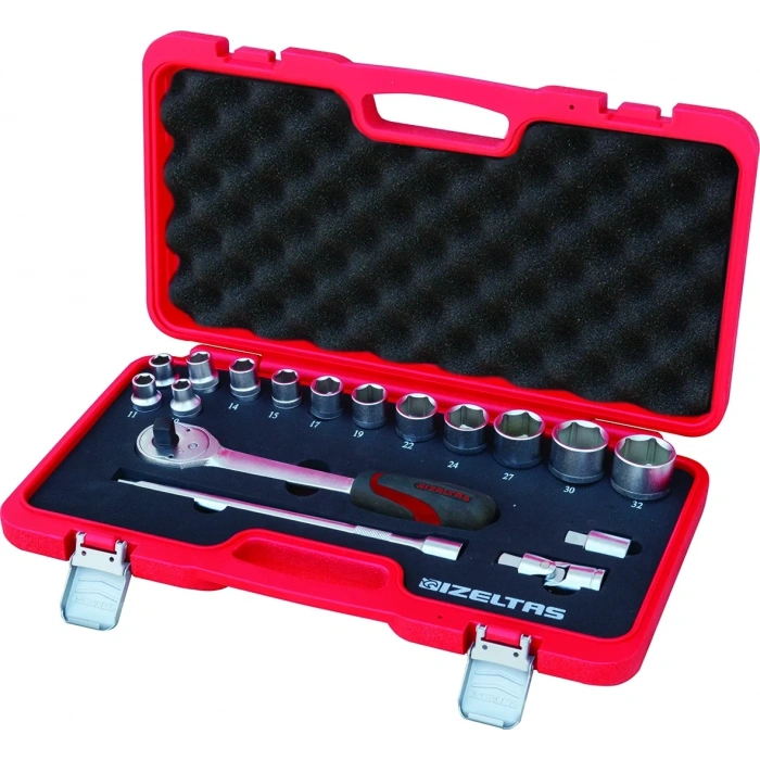 İzeltaş 1113002017 1/2 Altı Köşe Lokma Anahtar Takımı 17 Parça