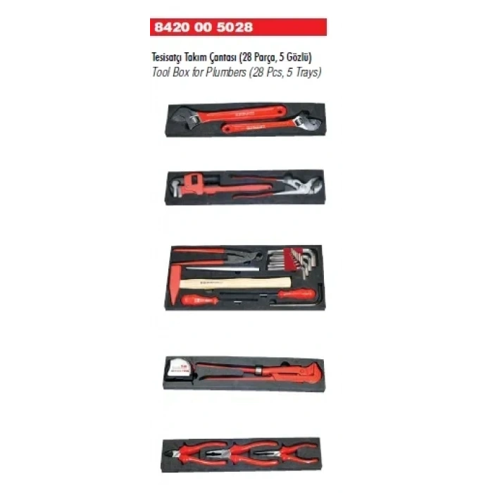 İzeltaş 8420 00 5028 Tesisatçı Takım Çantası 28 parça