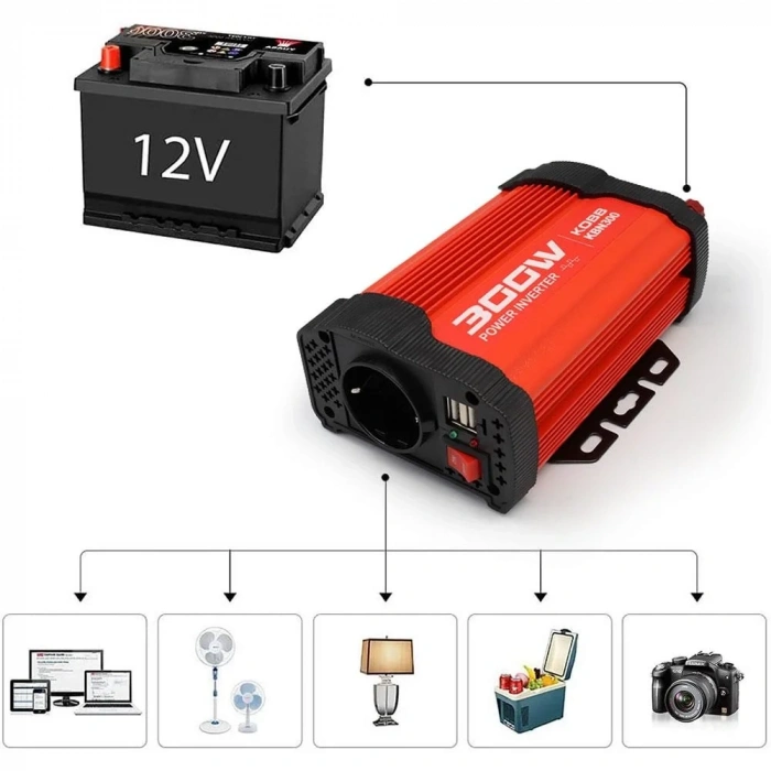 KOBB KBN300 12V/220V 300Watt Modifiye Sinüs Dönüştürücü İnvertör