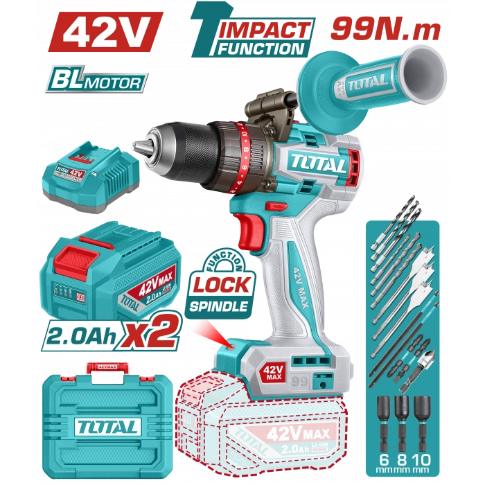 LI-ION AKÜLÜ 42V DARBELİ MATKAP