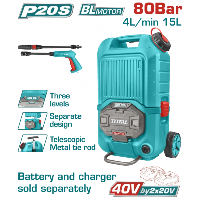 LI-ION AKÜLÜ BASINÇLI YIKAMA 80 BAR SOLO