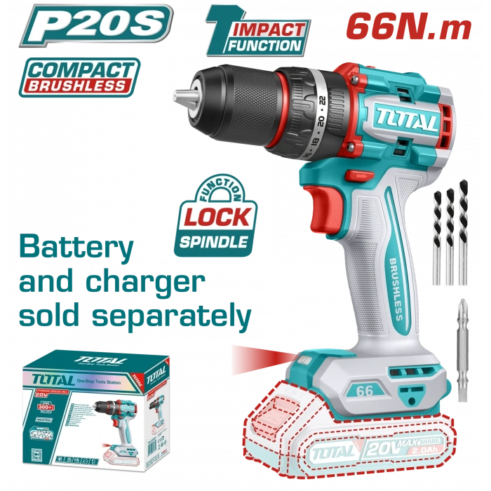 LI-ION AKÜLÜ DARBELİ MATKAP 66NM (SOLO)