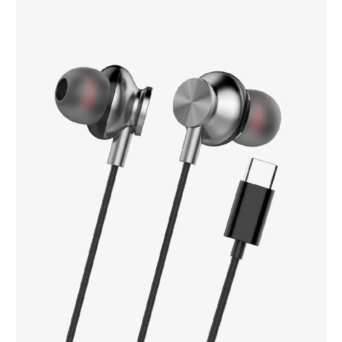Linktech H341 Mikrofonlu Kulak İçi Tip-C Kablolu Kulaklık Siyah