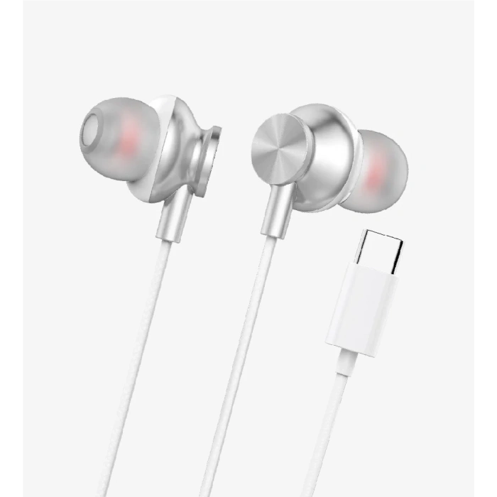 Linktech H341 Mikrofonlu Kulak İçi Tip-C Kablolu Kulaklık Beyaz
