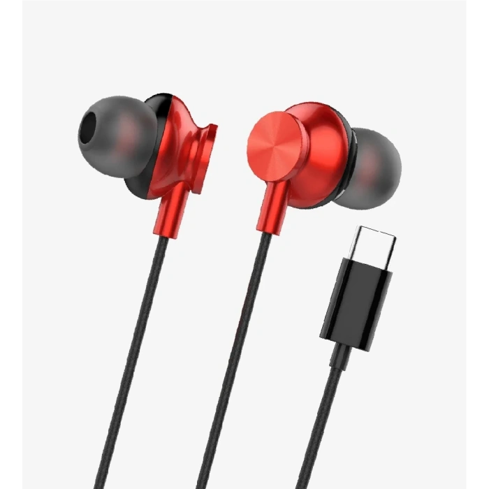 Linktech H341 Mikrofonlu Kulak İçi Tip-C Kablolu Kulaklık Kırmızı