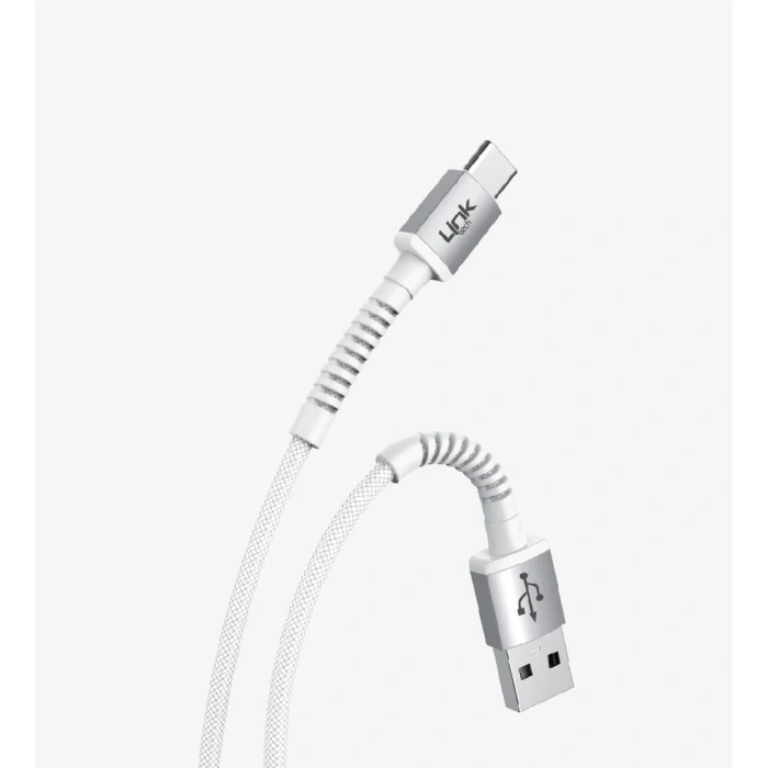 Linktech K552 Safe 3A Örgülü Metal Başlı USB Tip-C Şarj Kablosu