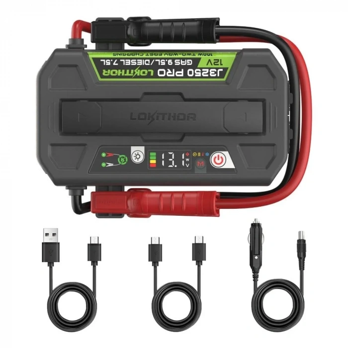 Lokithor J3250PRO 12V 3250Amp LiFePO4 Akıllı Akü Takviye + Powerbank + Led Lamba