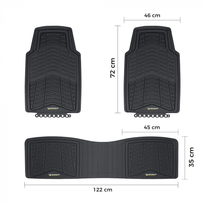 Michelin MC33863 Tüm Araçlara Uyumlu 3 Parça Üniversal 3D Havuzlu Oto Paspas