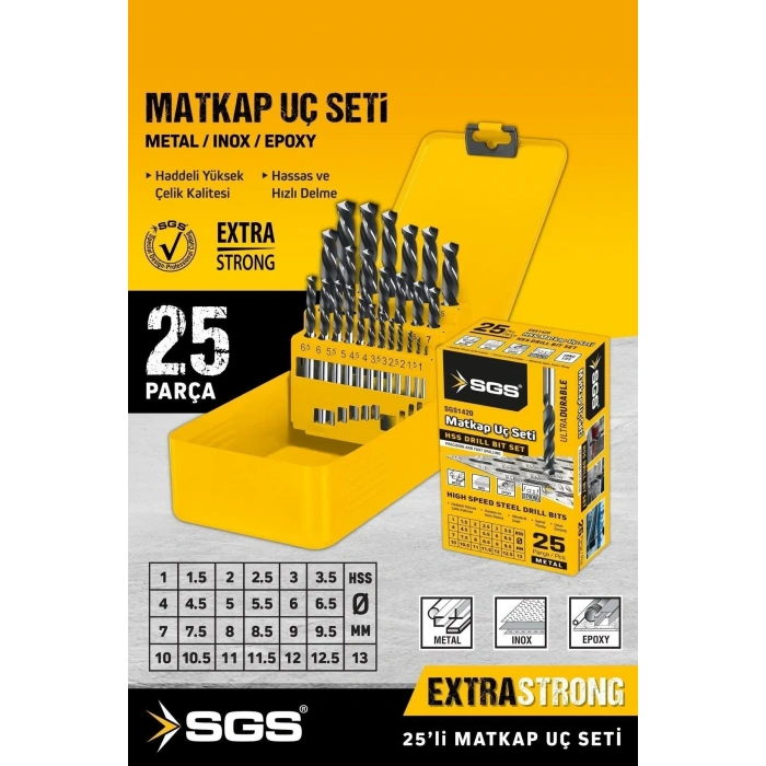 SGS 25 PARÇA HSS MATKAP UCU SETİ SGS1420